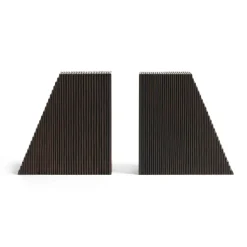 Grooves bookends 2-pack, Mahogany dark brown