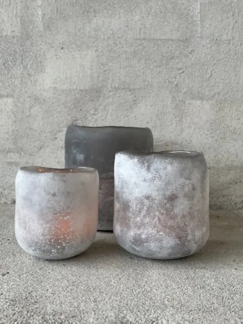 Halde lantern 8 cm, grey