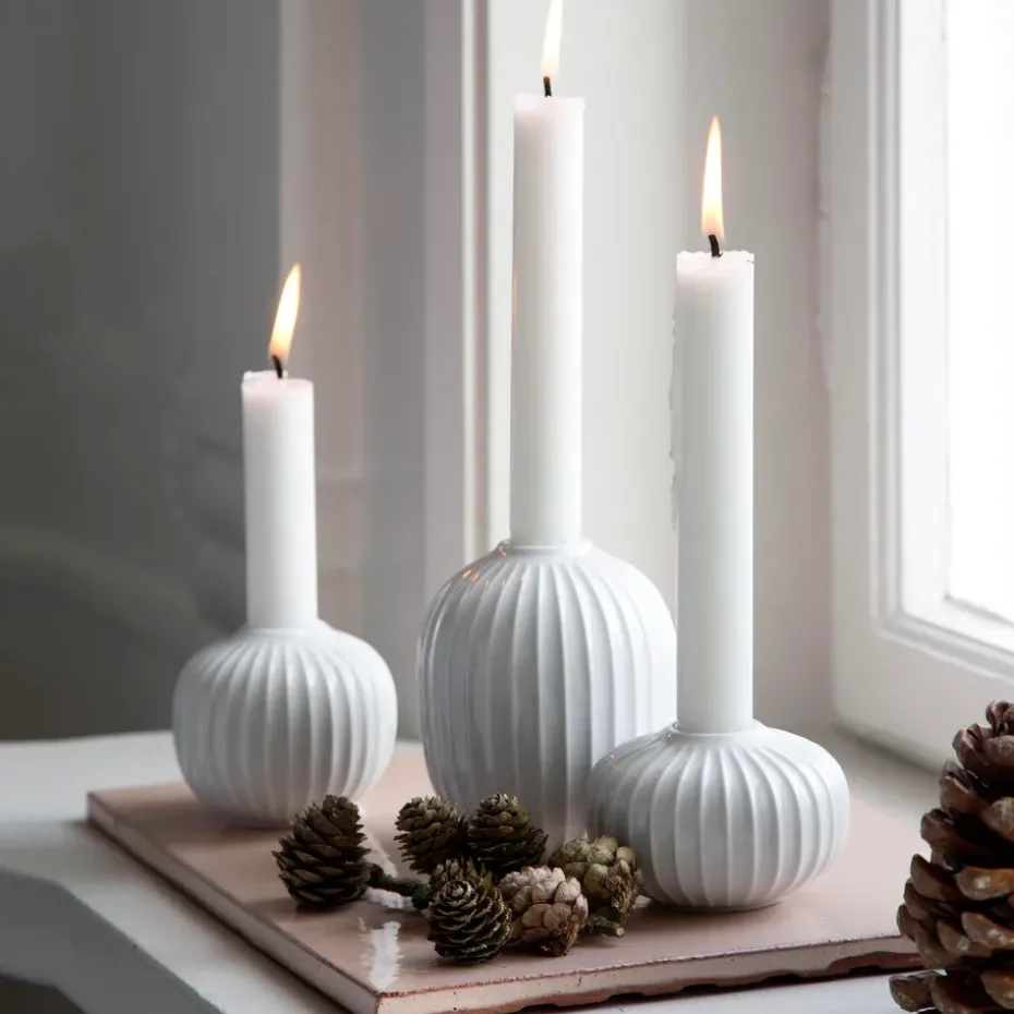 Hammershøi candleholder small, white