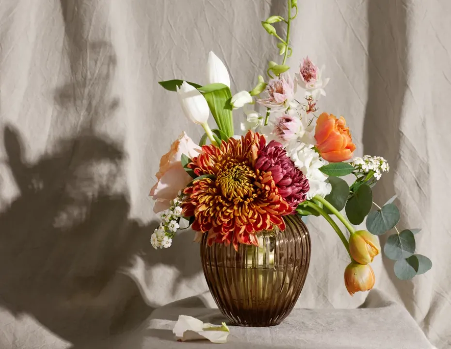 Hammershøi glass vase 14 cm, Walnut