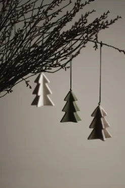 Hanging winter tree 7 cm, Beige