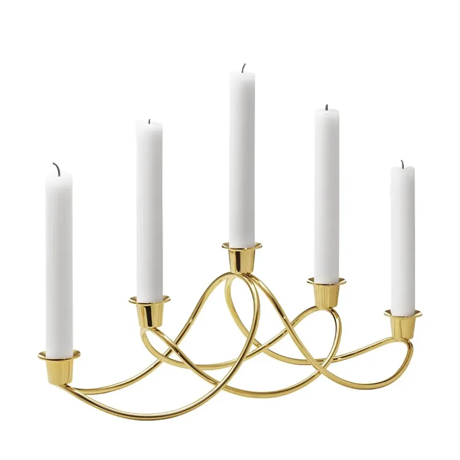 Harmony candle holder, gold plated