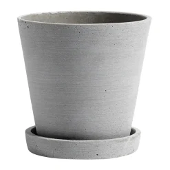 HAY Flowerpot with saucer M Ø14 cm, Grey