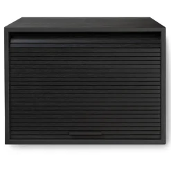 Hifive cabinet with jalusi door, Blackpainted oak