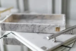 Hilke Collection tray with edge 30x15 cm, White marble