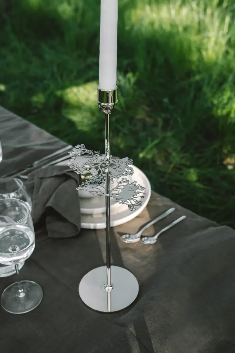Hilke X Moomin No.2 candle holder, Nickel-plated brass