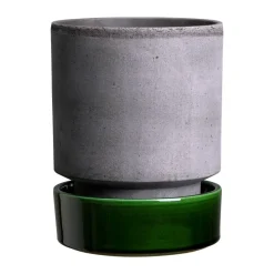Hoff pot, Ø14 cm, Raw Grey-Emerald Green