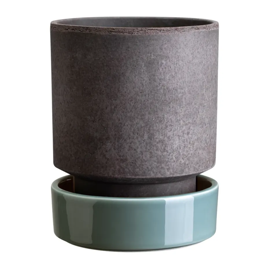 Hoff pot, Ø16 cm, Raw Grey-Misty Blue