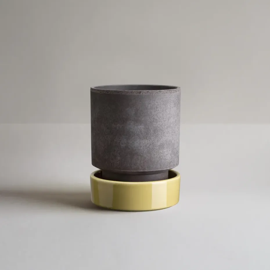 Hoff pot, Ø18 cm, Raw Grey-Pale Yellow