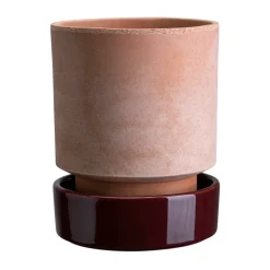 Hoff pot, Ø14 cm, Raw Rosa-Deep Burgundy