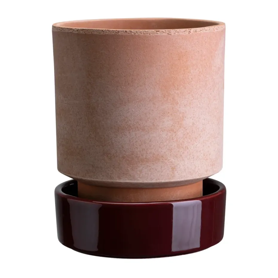 Hoff pot, Ø14 cm, Raw Rosa-Deep Burgundy