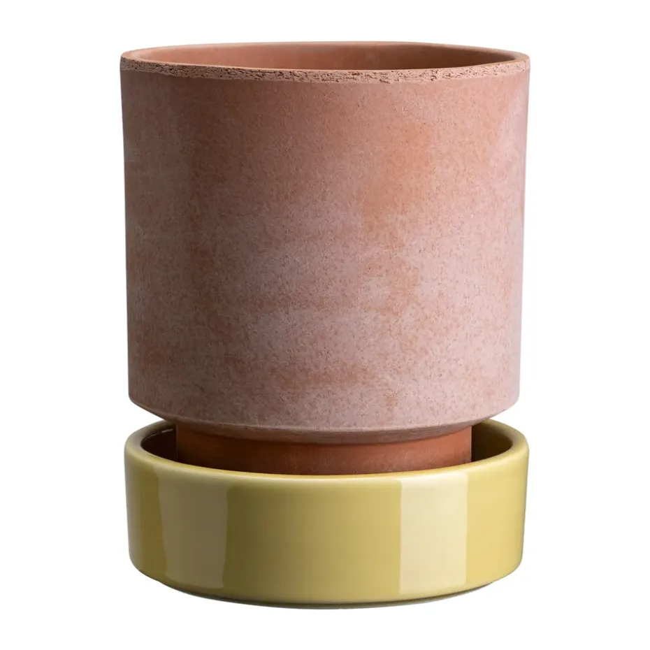 Hoff pot, Ø14 cm, Raw Rosa-Pale Yellow