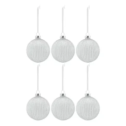 Holiday baubles 6-pack, White