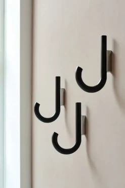 Hook hook 19 cm, Black stained oak-chrome