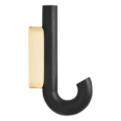 Hook hook mini 13.3 cm, Black oak-brass