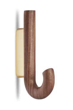 Hook hook mini 13.3 cm, Walnut-brass