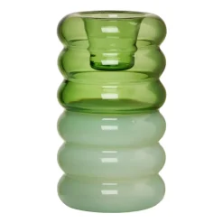 Hoop candle sticks Ø3.5x9 cm, Green-milky green