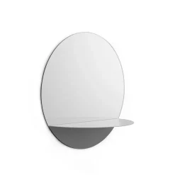 Horizon mirror round, grey