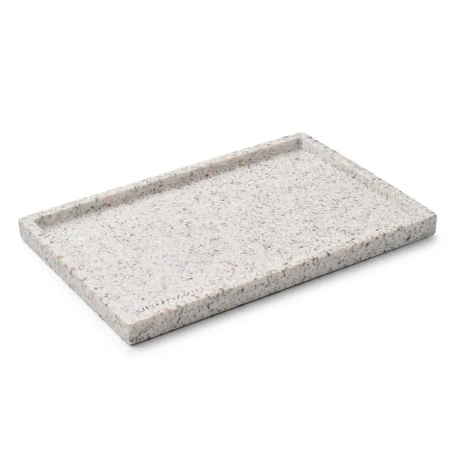 Humdakin Terrazzo tray 30x20 cm, White-brown