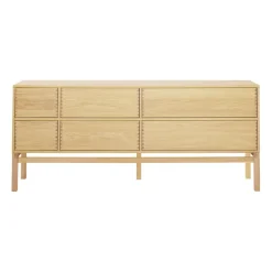 Hylte side table 6 drawers 172x73 cm, Oak