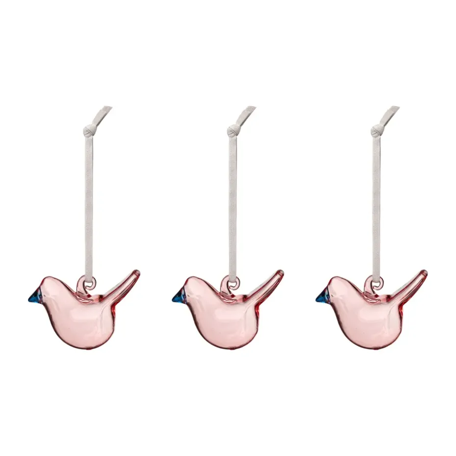 Iittala glass bird, Pink, mini, 3-pack