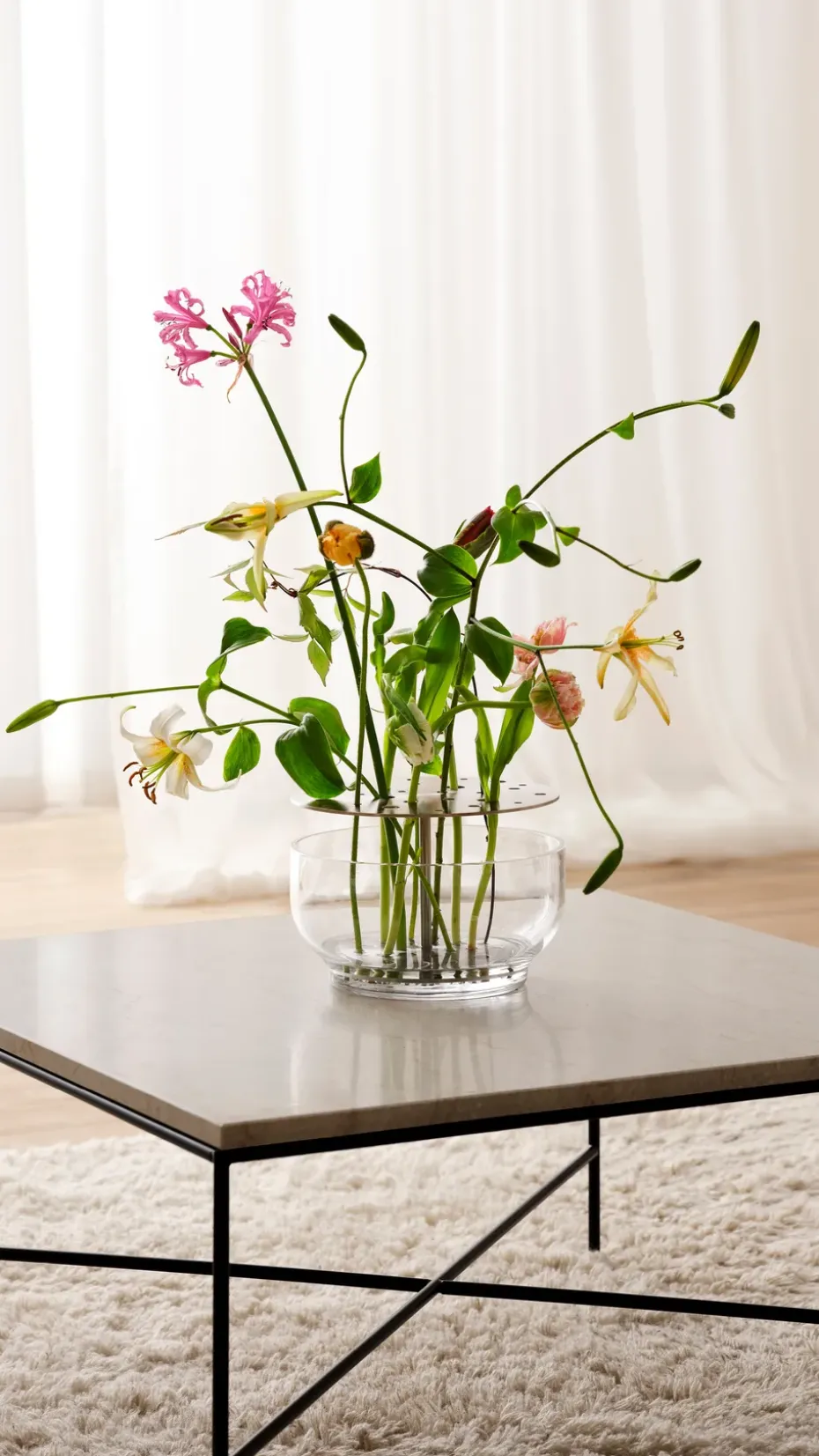 Ikebana vase stainless steel, Large