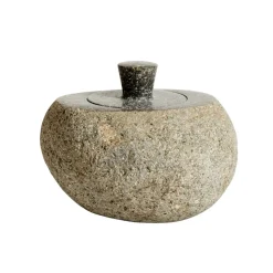 Jar with lid Valley S, Gray-natural