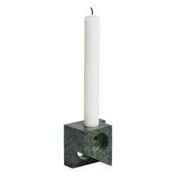 Jeu de dés 2 candle holder marble, Green