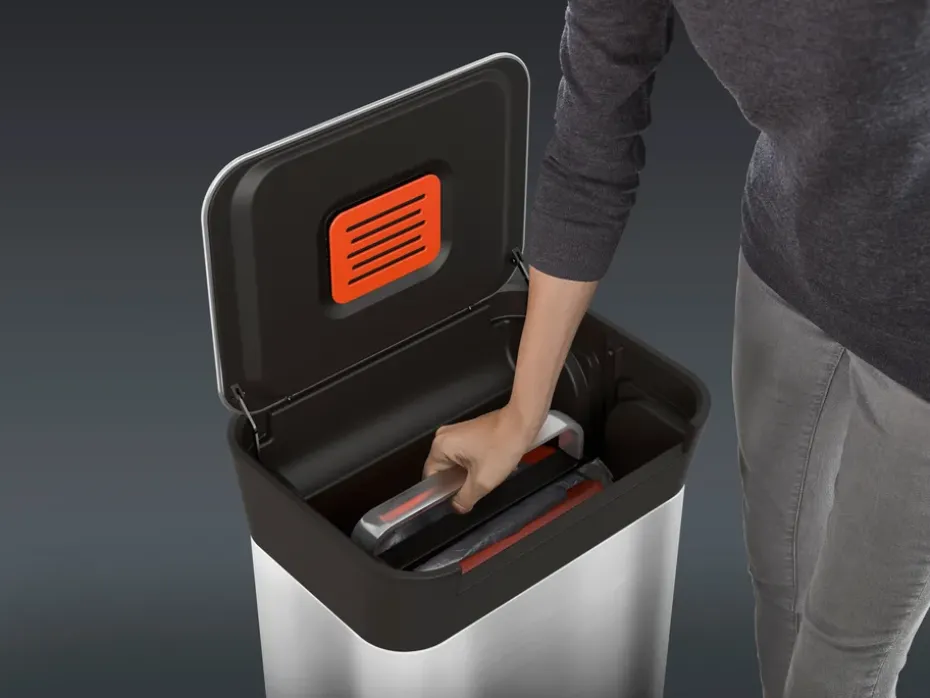 Joseph Joseph Titan trash compactor pedal bin 30 L, Stainless steel
