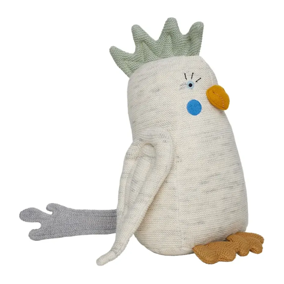 Kai parakeet plush toy, Off white-light mint