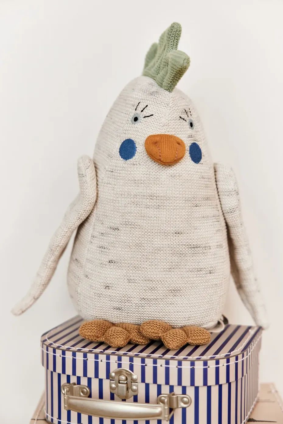 Kai parakeet plush toy, Off white-light mint