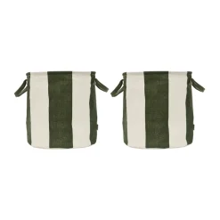 Kara storage basket medium Ø32x32 cm 2-pack, Dark Green