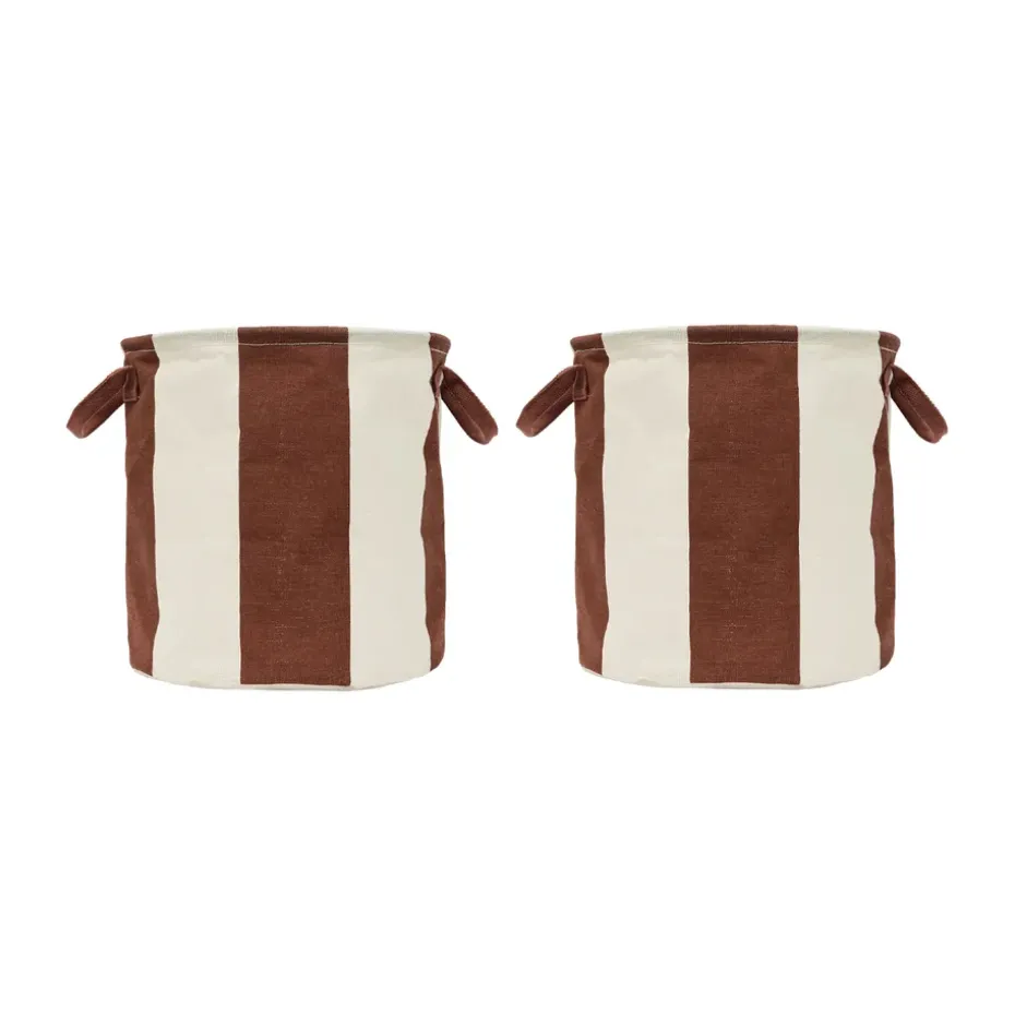 Kara storage basket medium Ø32x32 cm 2-pack, Nutmeg