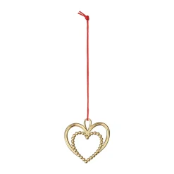 Karen Blixen pearl heart Christmas ornament 6.5 cm, Gilded