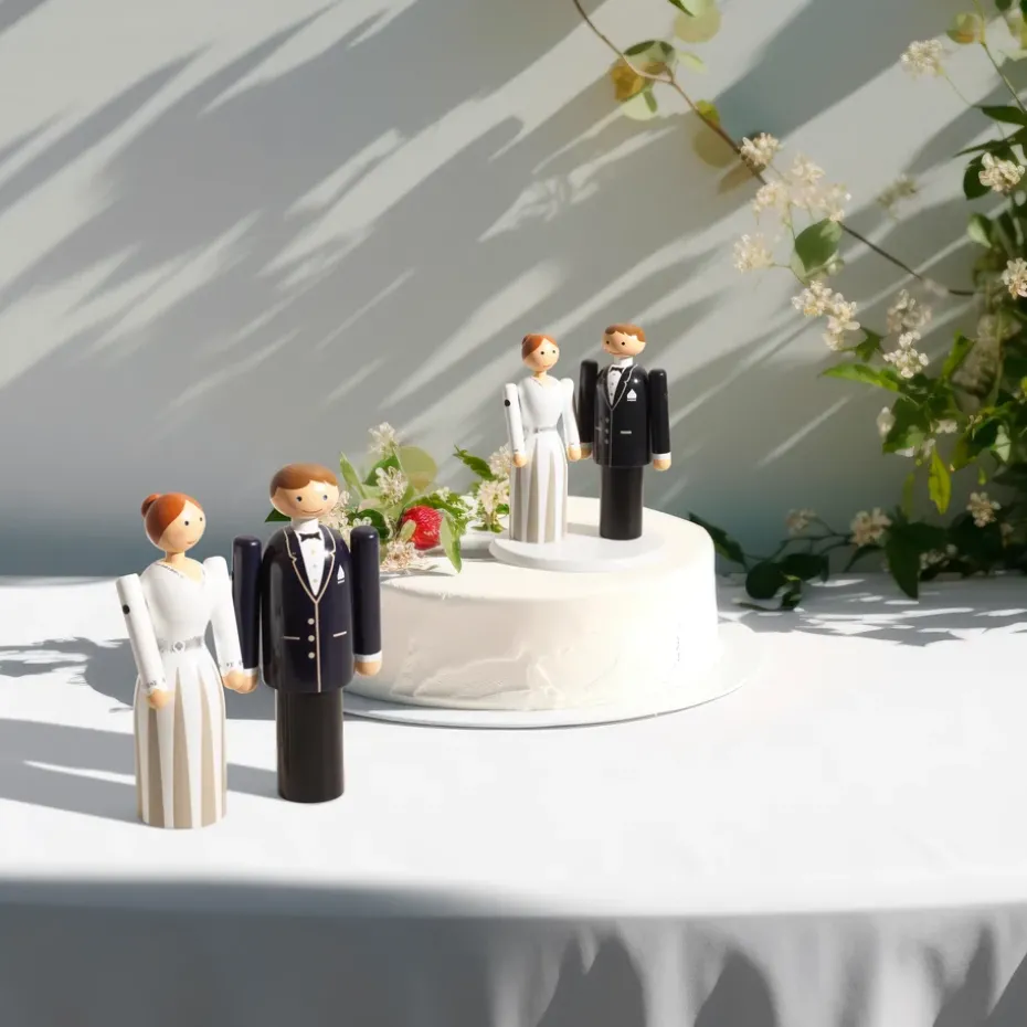 Kay Bojesen bride, Blue-black-white, 12 cm