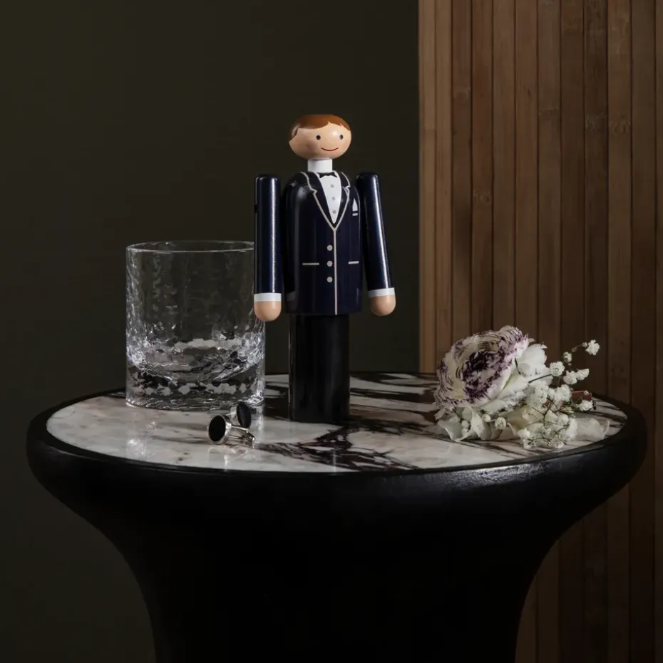Kay Bojesen groom, Blue-black and white, 18 cm