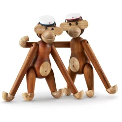 Kay Bojesen student cap for the small monkey, White-blue