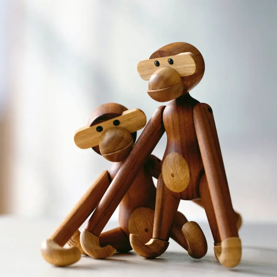 Kay Bojesen wooden monkey small, Teak-limba wood 20 cm