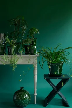 Københavner flower pot glazed Ø12 cm, green