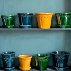 Københavner flower pot glazed Ø10 cm, Green