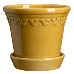 Københavner flower pot glazed Ø14 cm, yellow