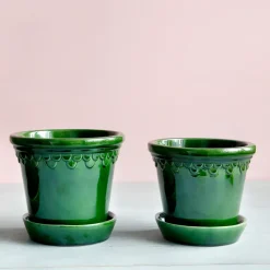 Københavner flower pot glazed Ø16 cm, Green