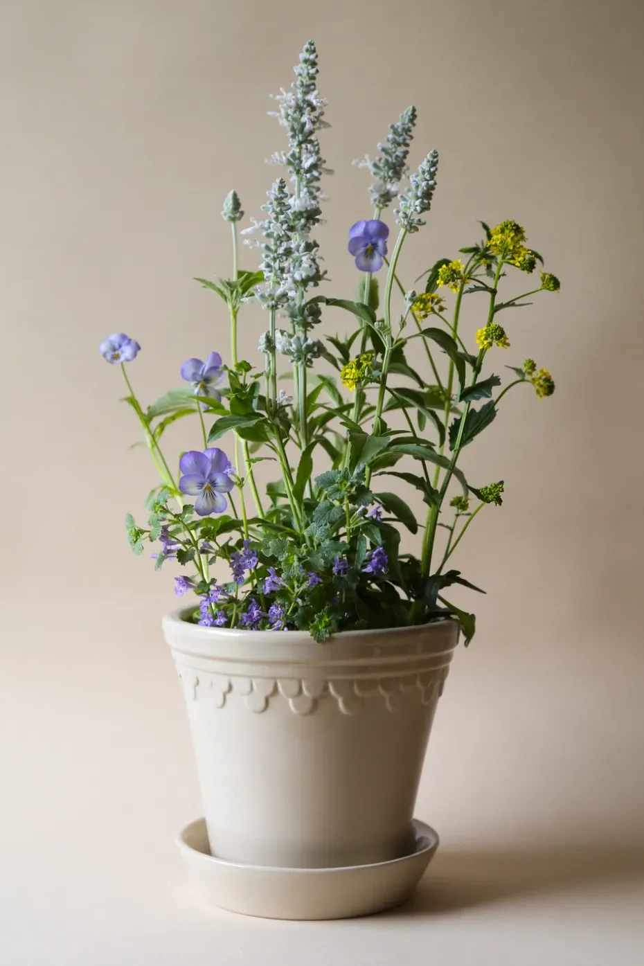 Københavner flower pot glazed Ø16 cm, Sand Stone