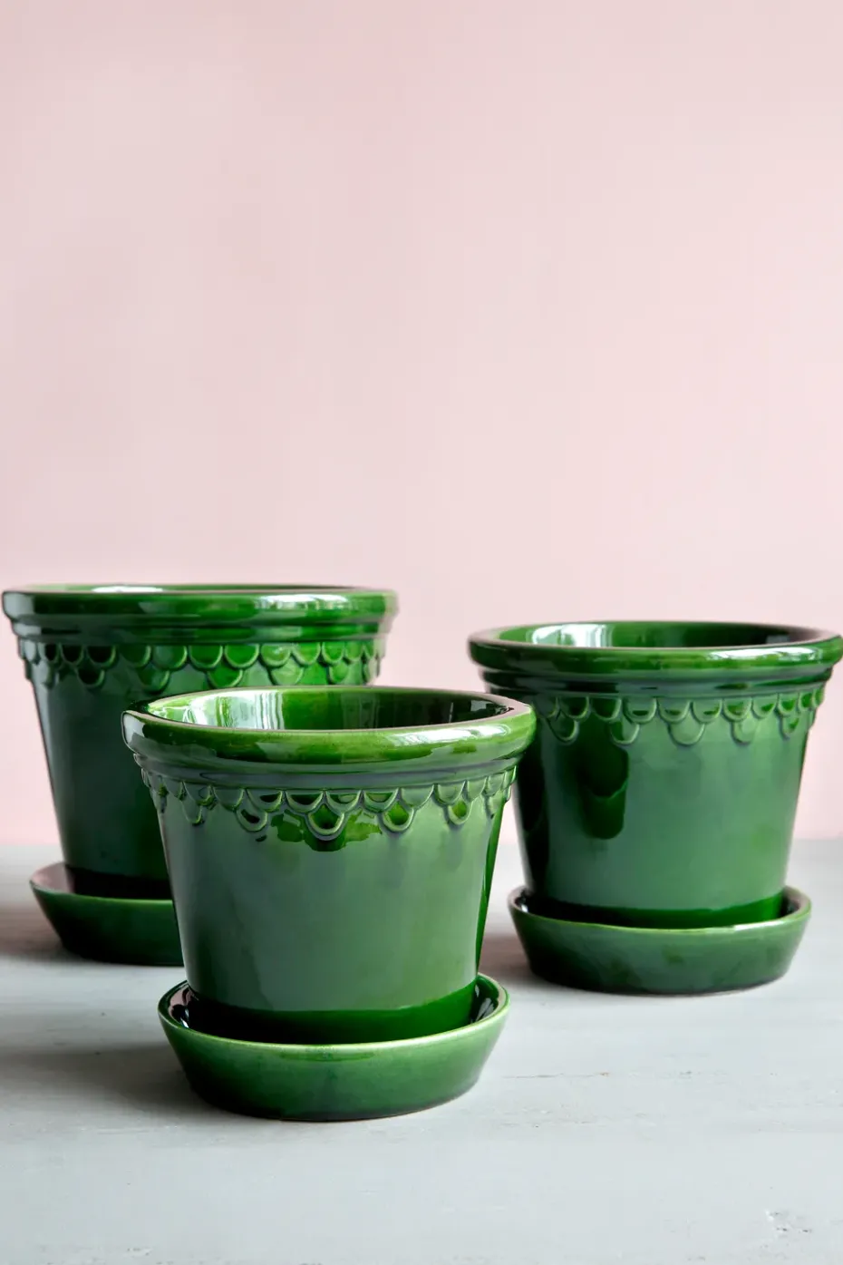 Københavner flower pot glazed Ø18 cm, Green