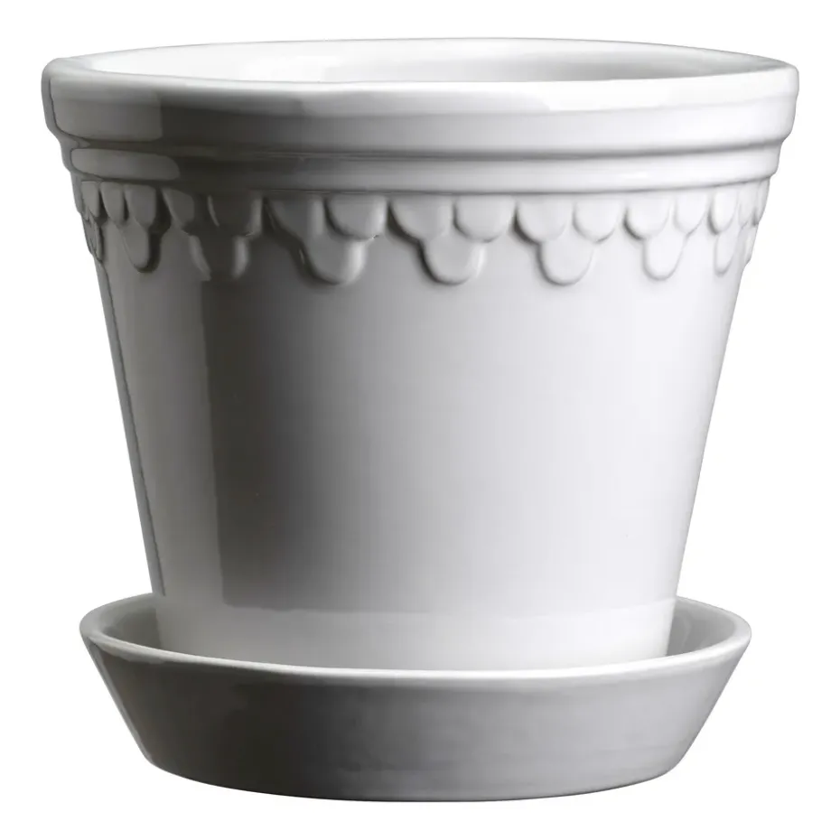 Københavner flower pot glazed Ø18 cm, Mineral White