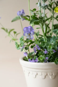Københavner flower pot glazed Ø10 cm, Sand stone