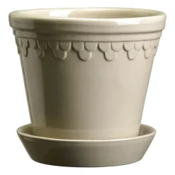 Københavner flower pot glazed Ø12 cm, Sand stone