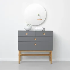 Keep dresser, White, oiled oak legs