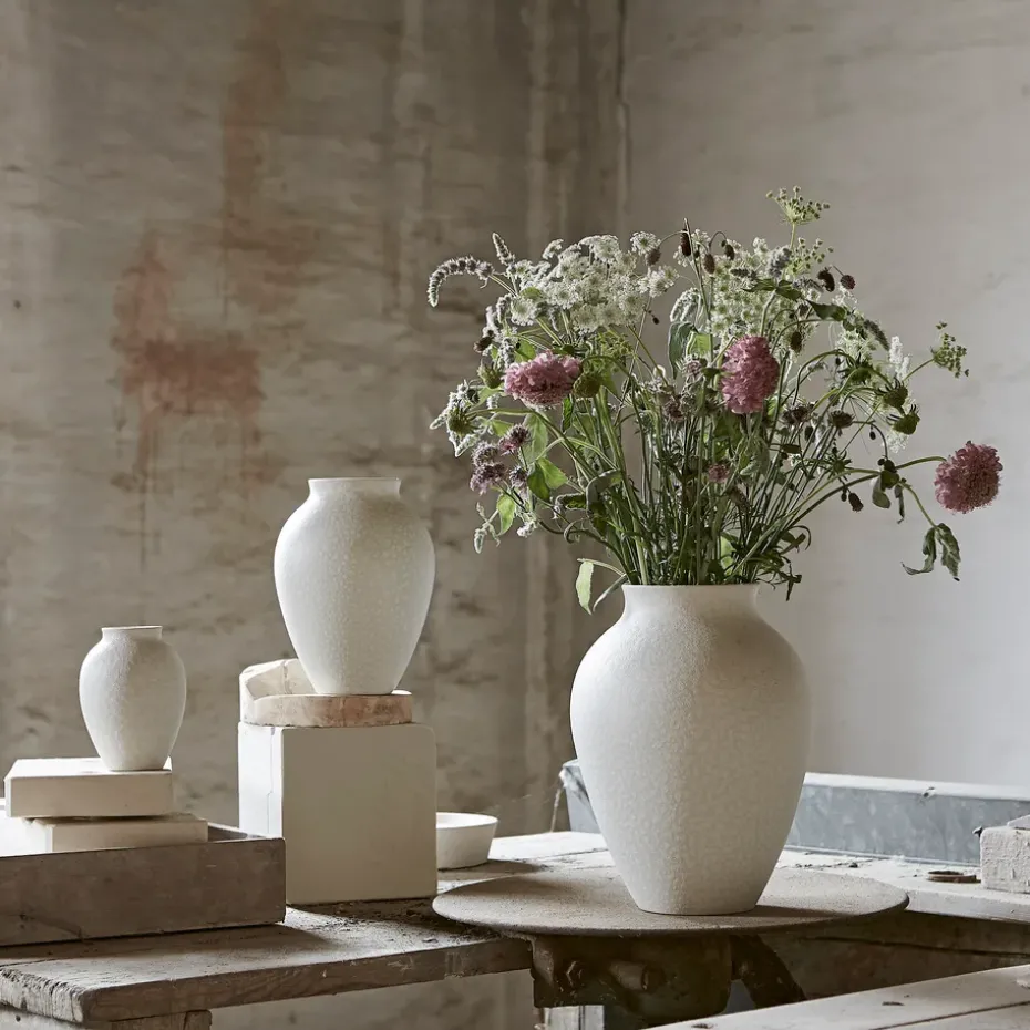 Knabstrup vase 20 cm, white