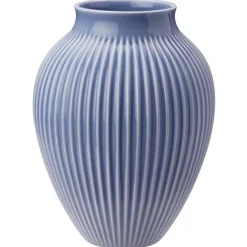 Knabstrup vase ribbed 27 cm, lavender blue